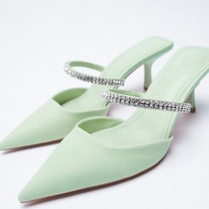 Zara sparkly heel mules